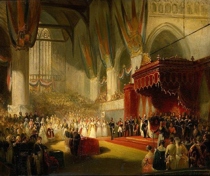 Nicolaas Pieneman The Inauguration of King William II in the Nieuwe Kerk China oil painting art